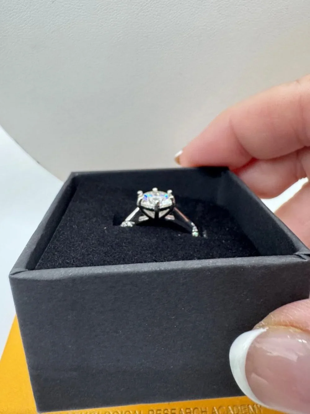 GRA Certified Moissanite 2Ct Ring Size 8 Solitaire 925 Stamped Sterling Silver B